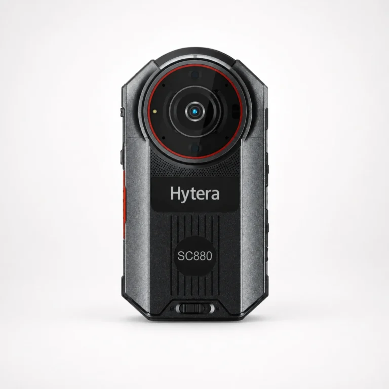 Hytera SC880 5G body worn camera, front view