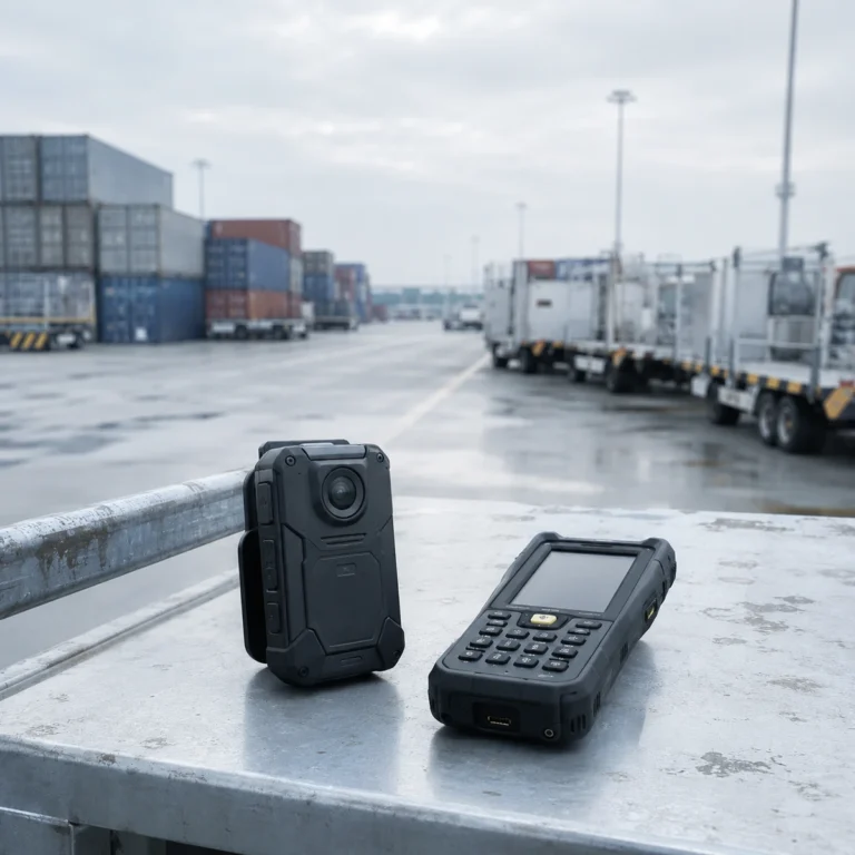 Body camera and rugged handheld radio at a UAE container port