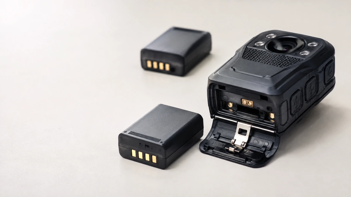 Body camera with spare battery packs