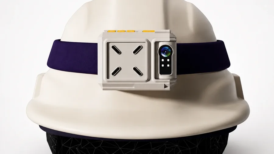 Helmet camera mounted on a safety helmet, supplied in Dubai