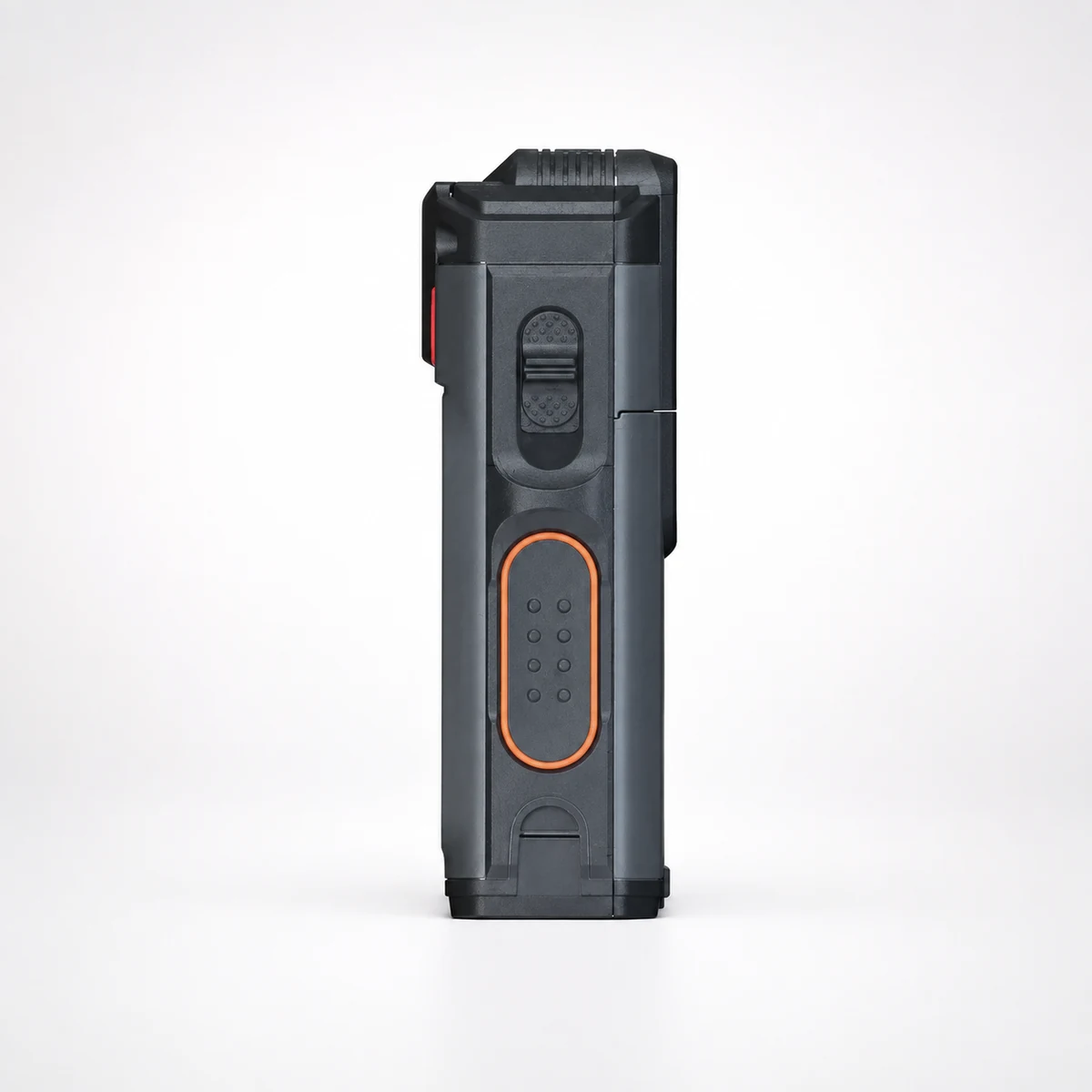 Hytera SC580 side view showing the power slider and the recessed record button