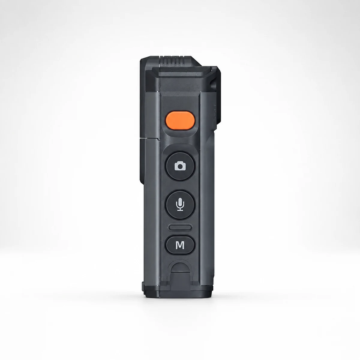 Hytera SC580 side view showing the record, photo, audio and mode buttons