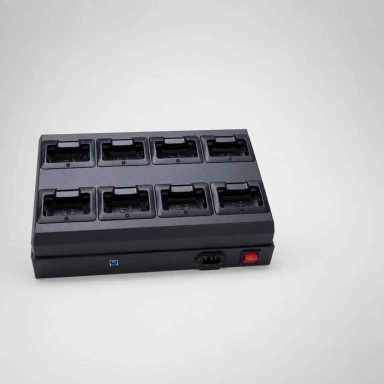 Xignal eight-bay body camera docking station with USB 3.0 connection