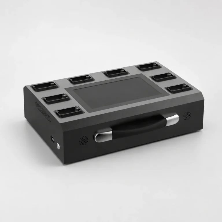 Xignal eight-bay docking station with a built-in seven-inch touchscreen