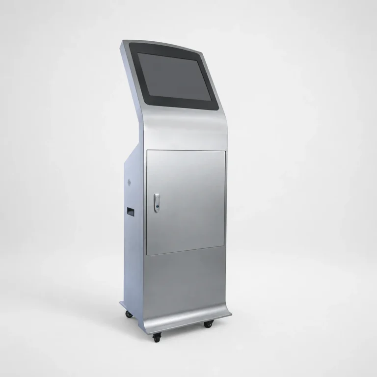 Xignal floor-standing evidence kiosk with a nineteen-inch touchscreen