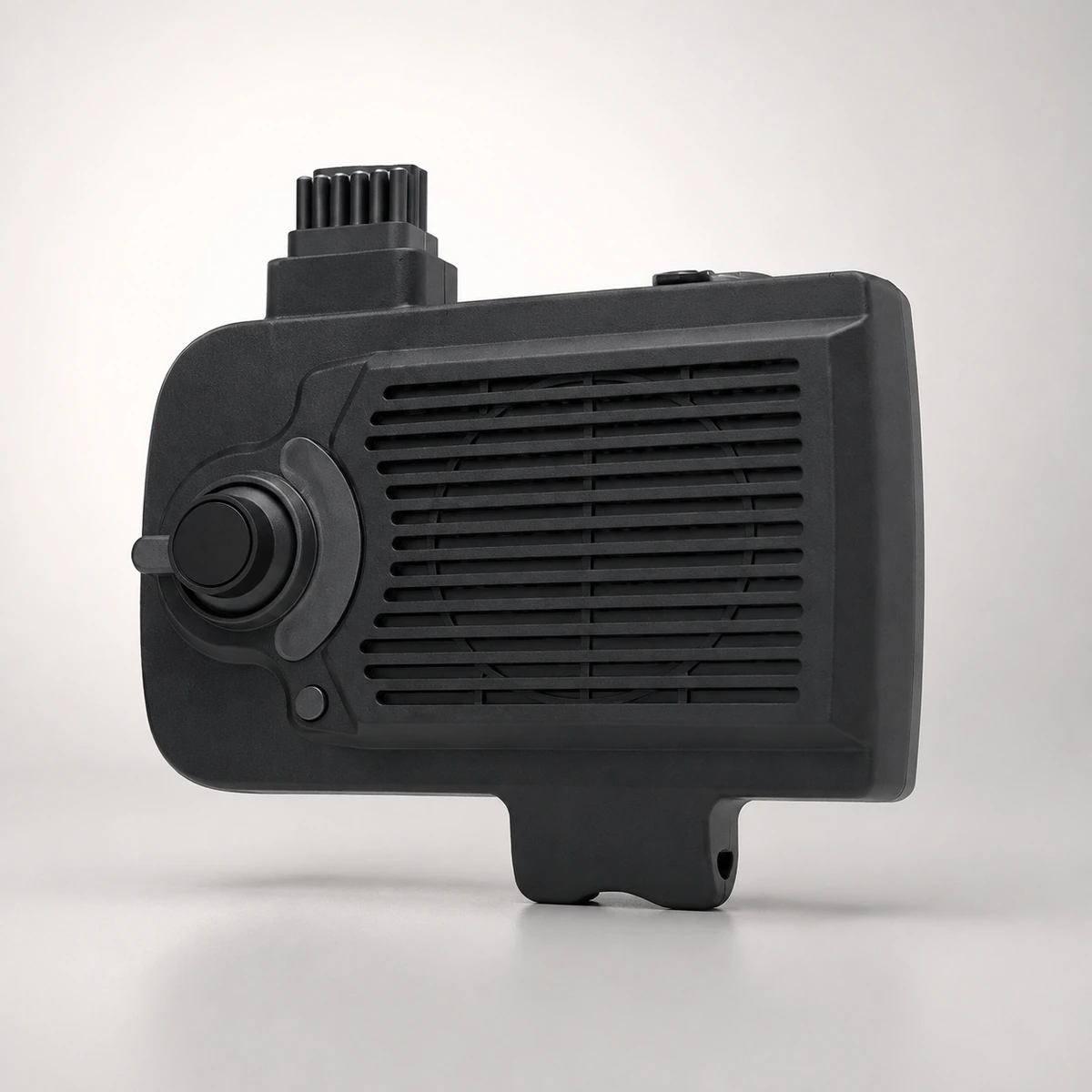 Xignal M607 dash camera at an angle, showing the lens housing, the mount bracket beneath it and the connector on top